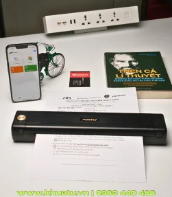 Máy in A4 di động M08E (A4, giấy nhiệt, không mực, Bluetooth/USB-C) | ⓿❽❻❽❺⓿❺⓿❺❺| KHUÊ TÚ