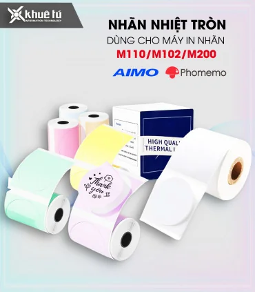 Nhãn tròn 50 x 50mm, màu vàng, KTR-5050-140YE | ⓿❽❻❽❺⓿❺⓿❺❺ | Nhãn in, tem in, giấy in, băng nhãn, tape in | khuetu.vn