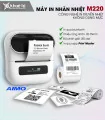Máy in nhãn di động M220, Bluetooth, in qua app, (Trắng, Hồng, Đen)