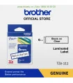 Brother TZe-111, khổ 6mm, dài 8m, Black on Clear, chống thấm nước