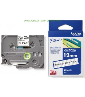 Brother TZe-131, khổ 12mm, dài 8m, Black on Clear, chống thấm nước | ⓿❽❻❽❺⓿❺⓿❺❺ | Nhãn in, tem in, giấy in, băng nhãn, tape i...