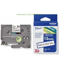 Brother TZe-131, khổ 12mm, dài 8m, Black on Clear, chống thấm nước | ⓿❽❻❽❺⓿❺⓿❺❺ | Nhãn in, tem in, giấy in, băng nhãn, tape i...