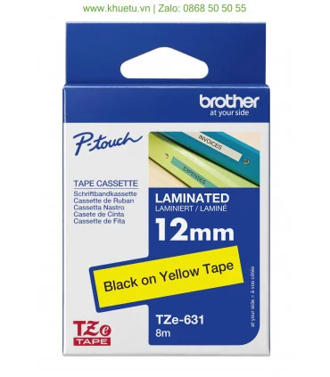 Brother TZe-631, khổ 12mm, dài 8m, Black on Yellow, chống thấm nước | ⓿❽❻❽❺⓿❺⓿❺❺ | Nhãn in, tem in, giấy in, băng nhãn, tape ...
