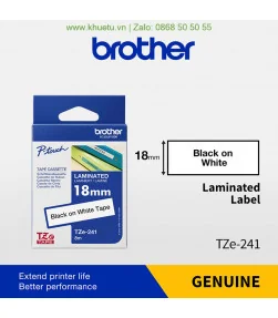 Brother TZe-241, khổ 18mm, dài 8m, Black on White, chống thấm nước | ⓿❽❻❽❺⓿❺⓿❺❺ | Nhãn in, tem in, giấy in, băng nhãn, tape i...