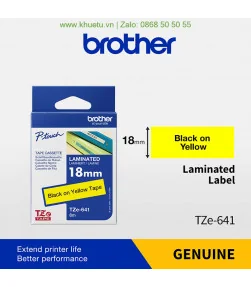 Brother TZe-641, khổ 18mm, dài 8m, Black on Yellow, chống thấm nước | ⓿❽❻❽❺⓿❺⓿❺❺ | Nhãn in, tem in, giấy in, băng nhãn, tape ...
