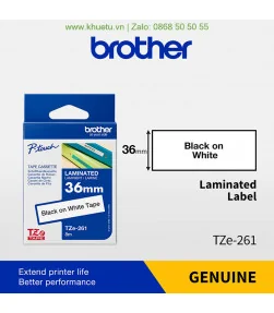 Brother TZe-261, khổ 36mm, dài 8m, Black on White, chống thấm nước | ⓿❽❻❽❺⓿❺⓿❺❺ | Nhãn in, tem in, giấy in, băng nhãn, tape i...