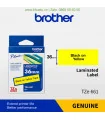 Brother TZe-661, khổ 36mm, dài 8m, Black on Yellow, chống thấm nước