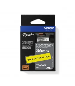 Brother TZe-S661, khổ 36mm, dài 8m, Black on Yellow, siêu dính, chống thấm nước | ⓿❽❻❽❺⓿❺⓿❺❺ | Nhãn in, tem in, giấy in, băng...