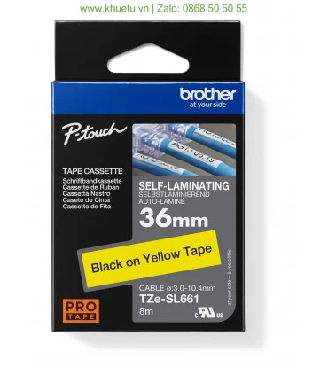 Brother TZe-SL661, khổ 36mm, dài 8m, Black on Yellow, dán cáp CAT5E/6 | ⓿❽❻❽❺⓿❺⓿❺❺ | Nhãn in, tem in, giấy in, băng nhãn, tap...