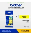 Brother TZe-611, khổ 6mm, dài 8m, Black on Yellow, chống thấm nước
