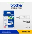 Brother TZe-135, khổ 12mm, dài 8m, White on Clear, chống thấm nước
