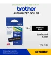 Brother TZe-335, khổ 12mm, dài 8m, White on Black, chống thấm nước