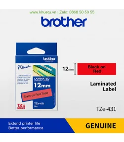 Brother TZe-431, khổ 12mm, dài 8m, Black on Red, chống thấm nước | ⓿❽❻❽❺⓿❺⓿❺❺ | Nhãn in, tem in, giấy in, băng nhãn, tape in ...
