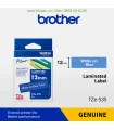 Brother TZe-535, khổ 12mm, dài 8m, White on Blue, chống thấm nước