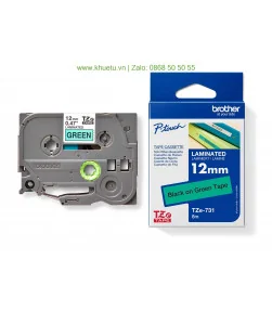 Brother TZe-731, khổ 12mm, dài 8m, Black on Green, chống thấm nước | ⓿❽❻❽❺⓿❺⓿❺❺ | Nhãn in, tem in, giấy in, băng nhãn, tape i...