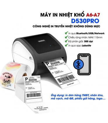 Máy in nhãn Máy In Tem Nhãn AIMO D530 Pro 300dpi, Bluetooth - In Tem Phụ | ⓿❽❻❽❺⓿❺⓿❺❺ | Máy in nhãn, máy in tem, máy in mã vạ...