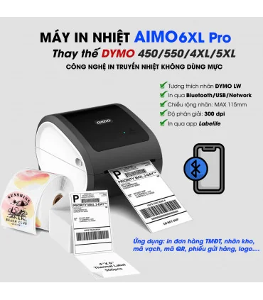 Máy in nhãn Máy In Nhãn AIMO 6XL Pro - Thay Thế DYMO, Tương Thích Nhãn DYMO | ⓿❽❻❽❺⓿❺⓿❺❺ | Máy in nhãn, máy in tem, máy in mã...