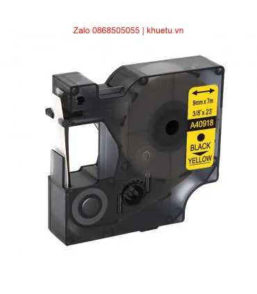 DM-A40918 D1 Tape A40918 9mm x 7m Black on Yellow | ⓿❽❻❽❺⓿❺⓿❺❺ | Nhãn in, tem in, giấy in, băng nhãn, tape in | khuetu.vn