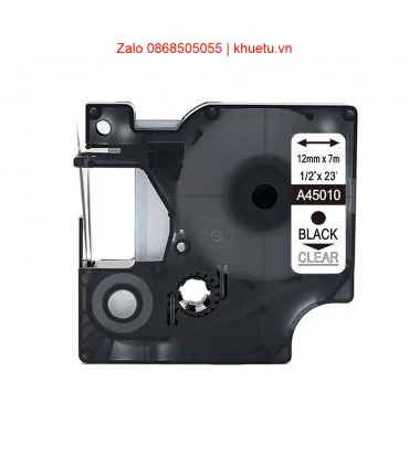 DM-A45010 D1 Tape A45010 12mm x 7m Black on Clear | ⓿❽❻❽❺⓿❺⓿❺❺ | Nhãn in, tem in, giấy in, băng nhãn, tape in | khuetu.vn