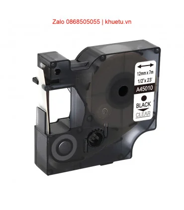 DM-A45010 D1 Tape A45010 12mm x 7m Black on Clear | ⓿❽❻❽❺⓿❺⓿❺❺ | Nhãn in, tem in, giấy in, băng nhãn, tape in | khuetu.vn