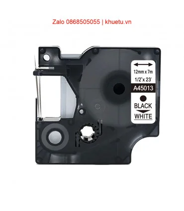 DM-A45013 D1 Tape A45013 12mm x 7m Black on Wthite | ⓿❽❻❽❺⓿❺⓿❺❺ | Nhãn in, tem in, giấy in, băng nhãn, tape in | khuetu.vn