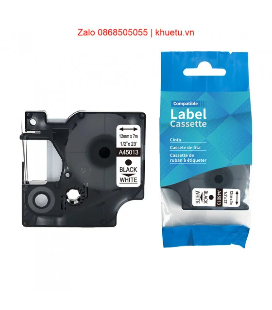 DM-A45013 D1 Tape A45013 12mm x 7m Black on Wthite