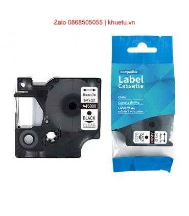 DM-A45800 D1 Tape A45800 19mm x 7m Black on Clear | ⓿❽❻❽❺⓿❺⓿❺❺ | Nhãn in, tem in, giấy in, băng nhãn, tape in | khuetu.vn
