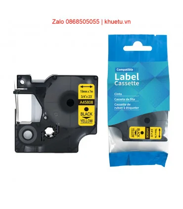 DM-A45808 D1 Tape A45808 19mm x 7m Black on Yellow | ⓿❽❻❽❺⓿❺⓿❺❺ | Nhãn in, tem in, giấy in, băng nhãn, tape in | khuetu.vn