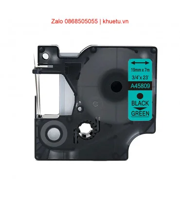 DM-A45809 D1 Tape A45809 19mm x 7m Black on Green | ⓿❽❻❽❺⓿❺⓿❺❺ | Nhãn in, tem in, giấy in, băng nhãn, tape in | khuetu.vn