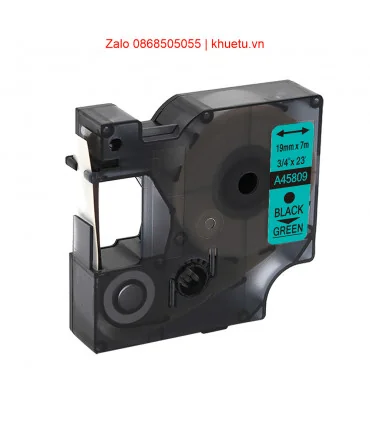 DM-A45809 D1 Tape A45809 19mm x 7m Black on Green | ⓿❽❻❽❺⓿❺⓿❺❺ | Nhãn in, tem in, giấy in, băng nhãn, tape in | khuetu.vn