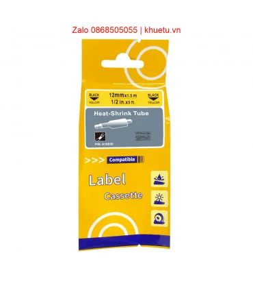 Rhino Heat Shrink Tubes 1/2" (12mm), Black on Yellow (18056) | ⓿❽❻❽❺⓿❺⓿❺❺ | Ống co nhiệt, co nhiệt dây điện | khuetu.vn