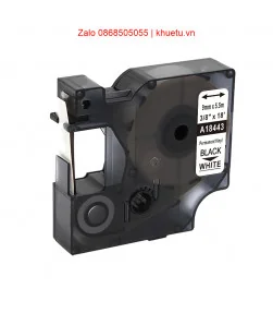 Rhino Vinyl 3/8" (9mm), Black on White (A18443) | ⓿❽❻❽❺⓿❺⓿❺❺ | Nhãn in, tem in, giấy in, băng nhãn, tape in | khuetu.vn