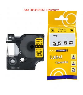 Rhino Vinyl 1/2" (12mm), Black on Yellow (18432) | ⓿❽❻❽❺⓿❺⓿❺❺ | Nhãn in, tem in, giấy in, băng nhãn, tape in | khuetu.vn