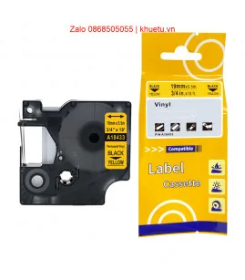 Rhino Vinyl 3/4" (19mm), Black on Yellow (18433) | ⓿❽❻❽❺⓿❺⓿❺❺ | Nhãn in, tem in, giấy in, băng nhãn, tape in | khuetu.vn