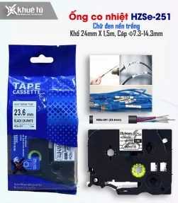 Ống co nhiệt HZSe-251, khổ 24mm x 1,5m, cáp 7.3-14.3mm, màu trắng | ⓿❽❻❽❺⓿❺⓿❺❺ | Ống co nhiệt, co nhiệt dây điện | khuetu.vn