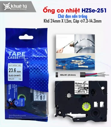 Ống co nhiệt HZSe-251, khổ 24mm x 1,5m, cáp 7.3-14.3mm, màu trắng | ⓿❽❻❽❺⓿❺⓿❺❺ | Ống co nhiệt, co nhiệt dây điện | khuetu.vn