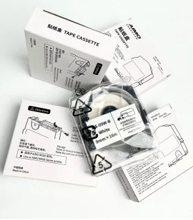 Nhãn in M5-09W-B, trắng, 9mm x 16M, cho máy AIMO M550A