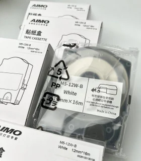 Nhãn in M5-12W-B, trắng, 12mm x 16M, cho máy AIMO M550A