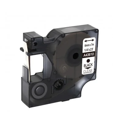 DM-A43610 D1 Tape 43610 6mm x 7m Black on Clear | ⓿❽❻❽❺⓿❺⓿❺❺ | Nhãn in, tem in, giấy in, băng nhãn, tape in | khuetu.vn