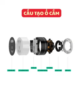 Ổ cắm đơn A0 Universal (Vỏ nhôm, Đen)