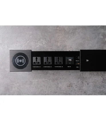 Ổ cắm điện âm bàn trượt, có sạc không dây MK102SB (Black) | ⓿❽❻❽❺⓿❺⓿❺❺ | khuetu.vn