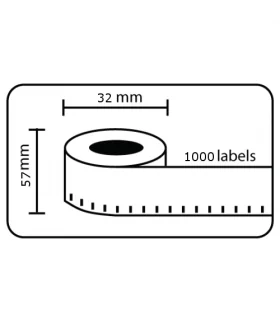 DM-A11354, Black on White, 32mm x 57mm x 1000 labels | ⓿❽❻❽❺⓿❺⓿❺❺ | Nhãn in, tem in, giấy in, băng nhãn, tape in | khuetu.vn