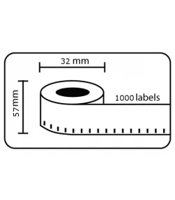 DM-A11354, Black on White, 32mm x 57mm x 1000 labels | ⓿❽❻❽❺⓿❺⓿❺❺ | Nhãn in, tem in, giấy in, băng nhãn, tape in | khuetu.vn