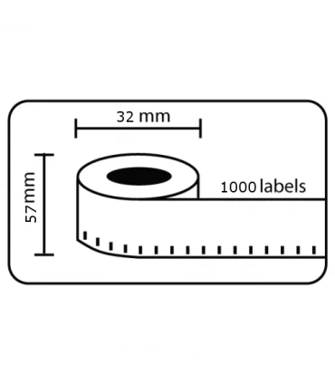 DM-A11354, Black on White, 32mm x 57mm x 1000 labels | ⓿❽❻❽❺⓿❺⓿❺❺ | Nhãn in, tem in, giấy in, băng nhãn, tape in | khuetu.vn