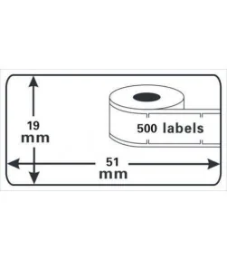 DM-A11355, Black on White, 19mm x 51mm x 500 lables | ⓿❽❻❽❺⓿❺⓿❺❺ | Nhãn in, tem in, giấy in, băng nhãn, tape in | khuetu.vn