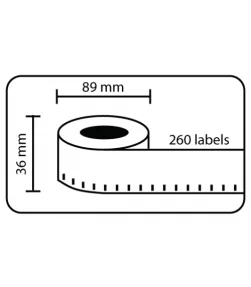 DM-A99012, Black on White, 89mm x 36mm x 260 labels | ⓿❽❻❽❺⓿❺⓿❺❺ | Nhãn in, tem in, giấy in, băng nhãn, tape in | khuetu.vn