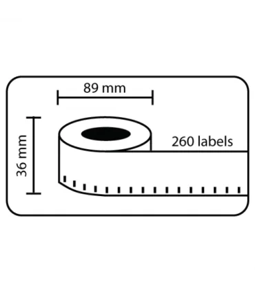 DM-A99012, Black on White, 89mm x 36mm x 260 labels | ⓿❽❻❽❺⓿❺⓿❺❺ | Nhãn in, tem in, giấy in, băng nhãn, tape in | khuetu.vn