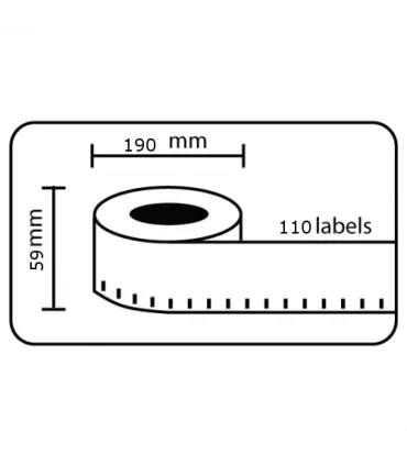 DM-A99019, Black on White, 190mm x 59mm x 110 Labels | ⓿❽❻❽❺⓿❺⓿❺❺ | Nhãn in, tem in, giấy in, băng nhãn, tape in | khuetu.vn