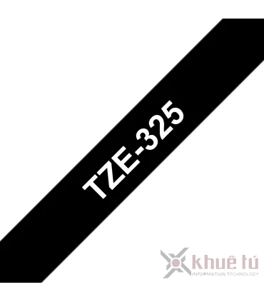 Brother TZe-325, khổ 9mm, dài 8m, White on Black, chống thấm nước | ⓿❽❻❽❺⓿❺⓿❺❺ | Nhãn in, tem in, giấy in, băng nhãn, tape in...