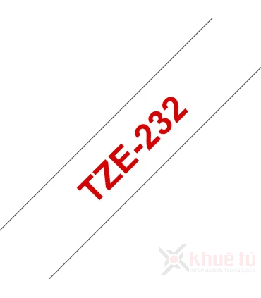 Brother TZe-232, khổ 12mm, dài 8m, Red on White, chống thấm nước | ⓿❽❻❽❺⓿❺⓿❺❺ | Nhãn in, tem in, giấy in, băng nhãn, tape in ...
